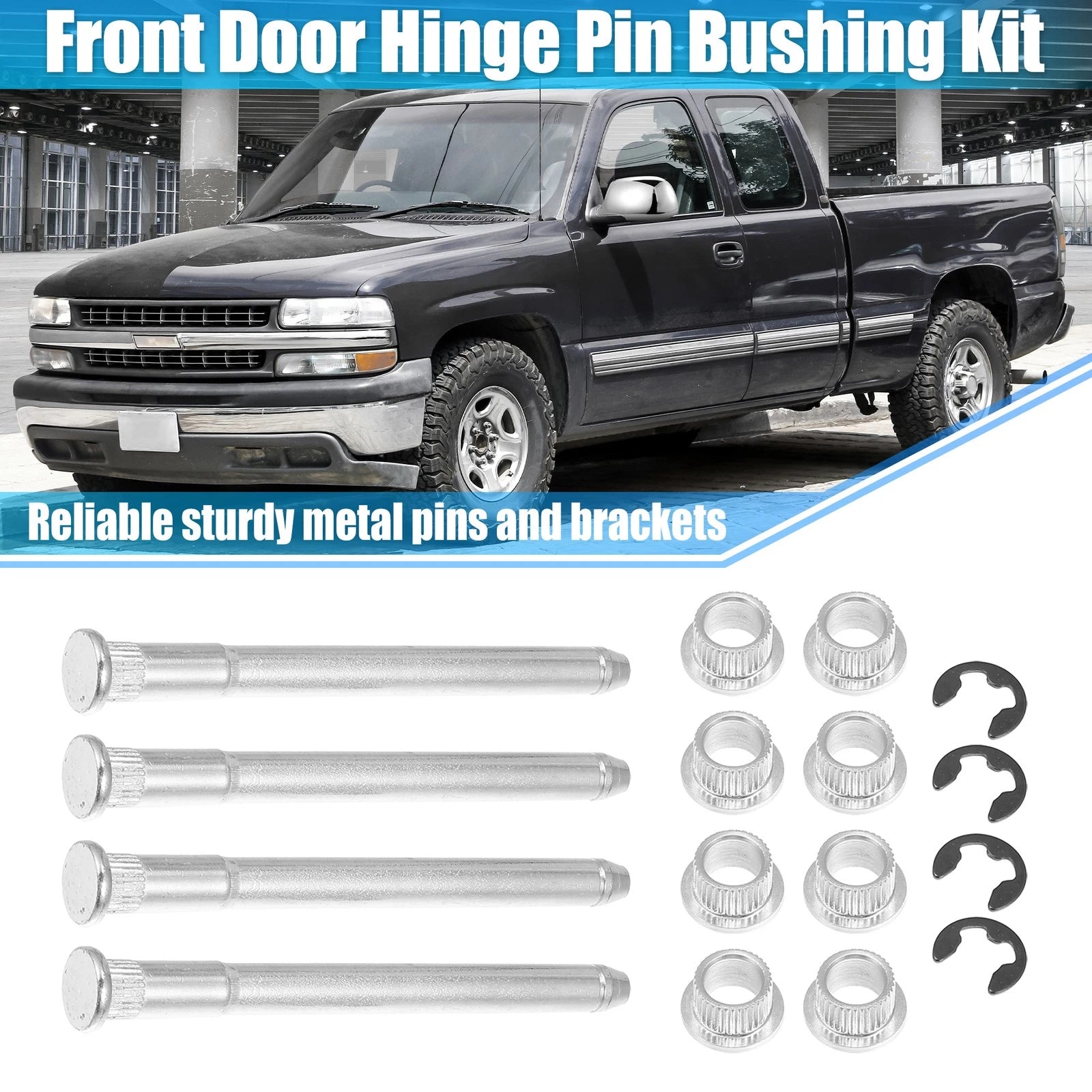 Set of 2 Door Hinge Pin and Bushing Repair Kits for Chevy S10 Pickup (1995–2004)