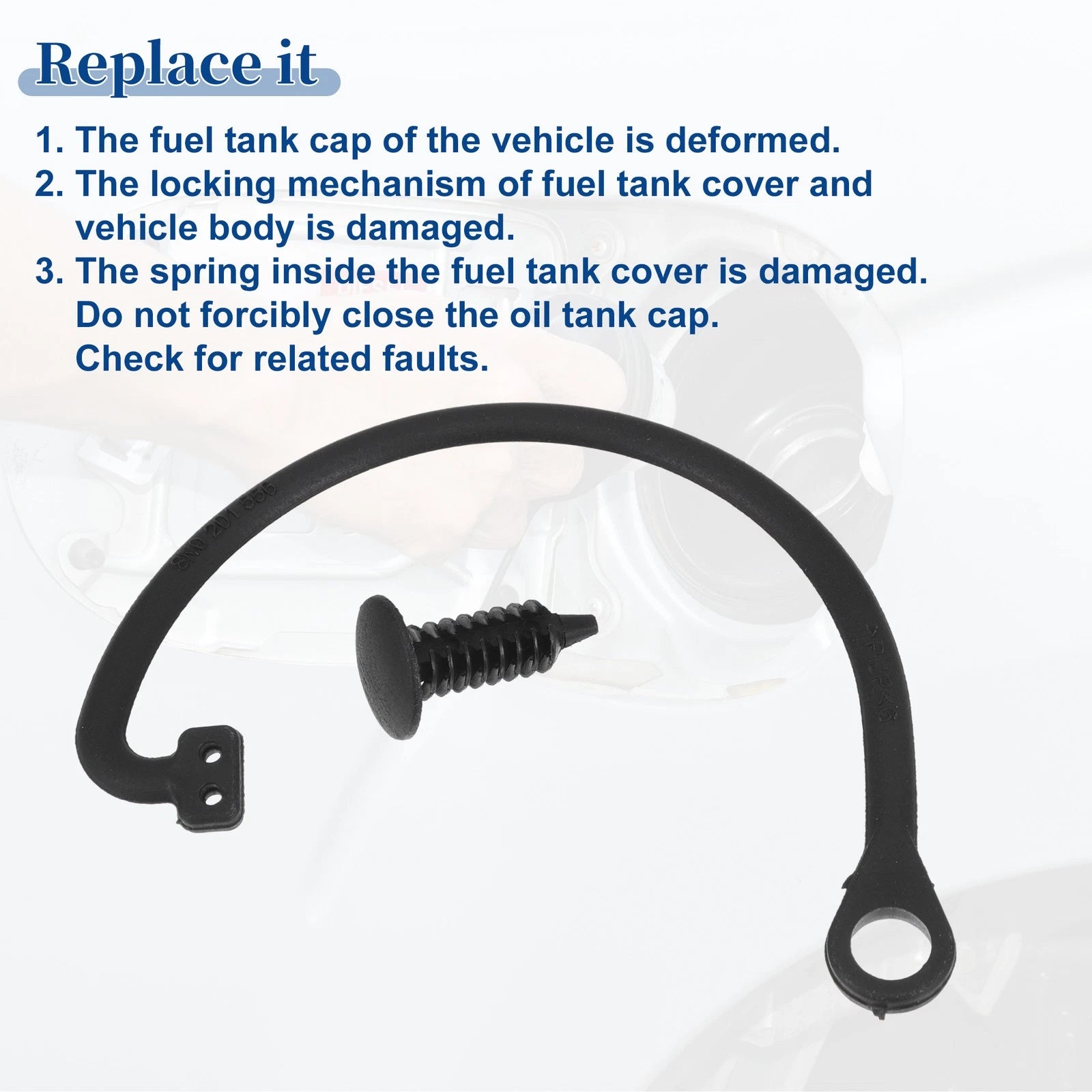 2X Fuel Tank Cap Tether Curved for VW Beetle (1998–2001) No. 1H0201553B