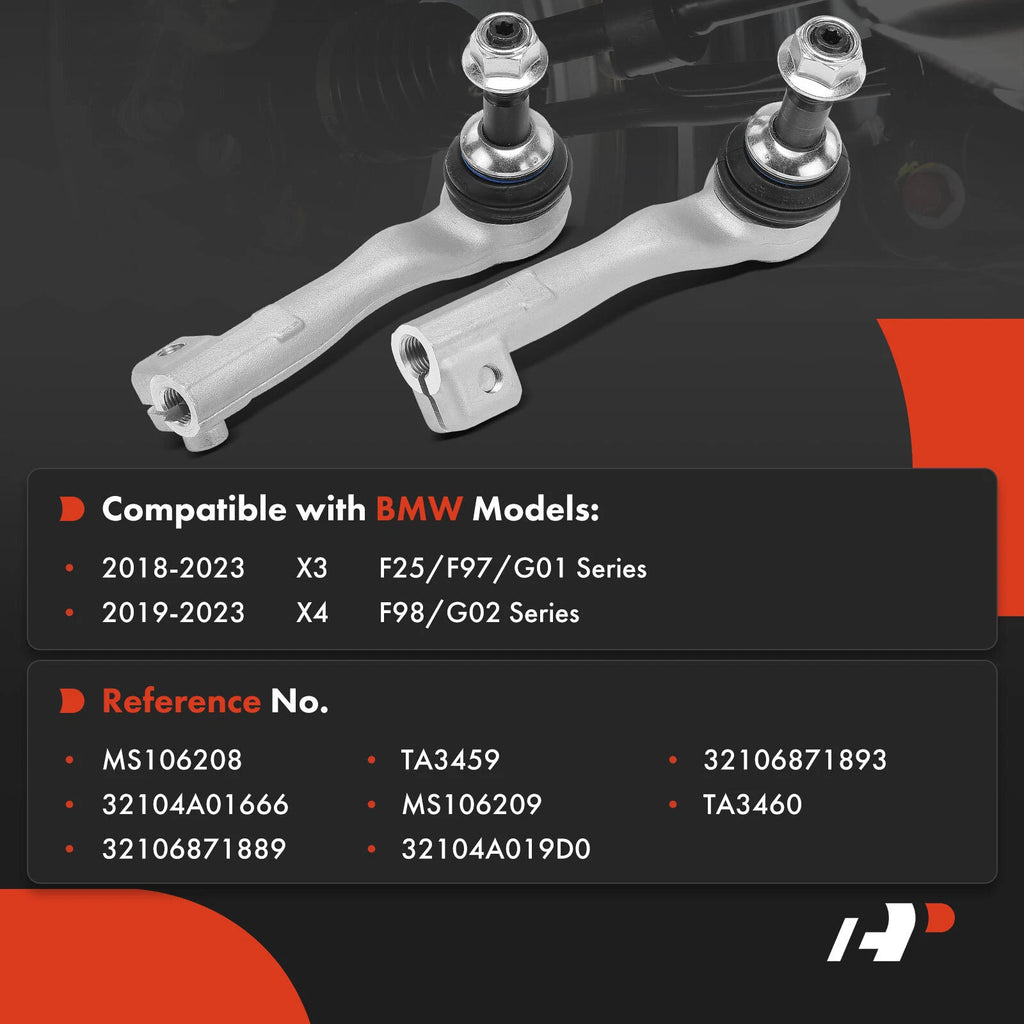 2X Front Outer Steering Tie Rod End for BMW X3 X4 (2018-2023)
