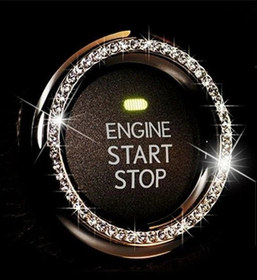 Bling Diamond Car Start Engine Ignition Button Decor Ring Cover Crystal Sticker for Toyota (2014-2023)