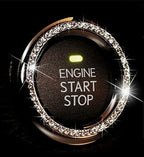 Bling Diamond Car Start Engine Ignition Button Decor Ring Cover Crystal Sticker for Toyota (2014-2023)