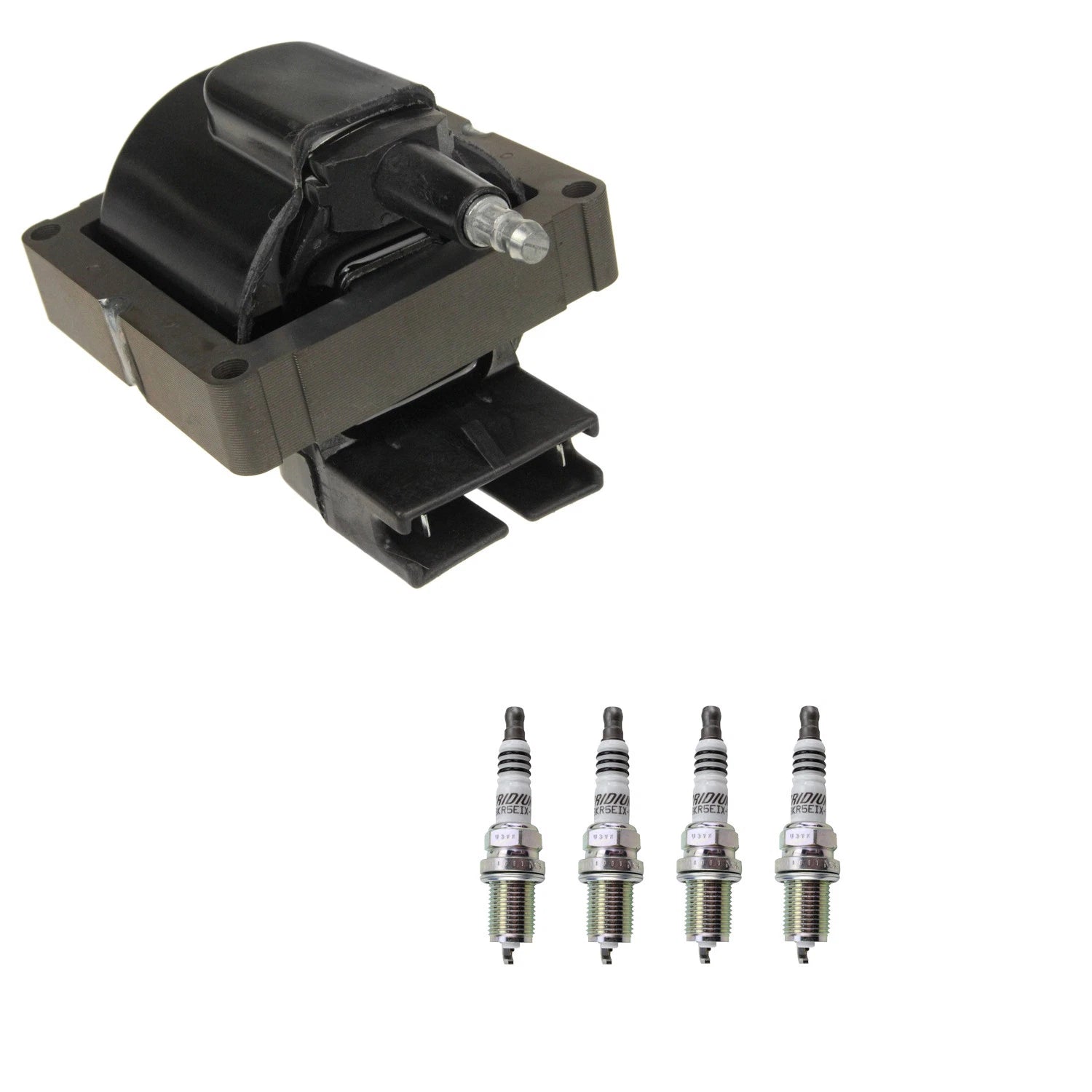 Set of 4 NGK HEI Ignition Coils & Iridium IX Spark Plugs for Mazda 626 MX-6 (1992–1997)