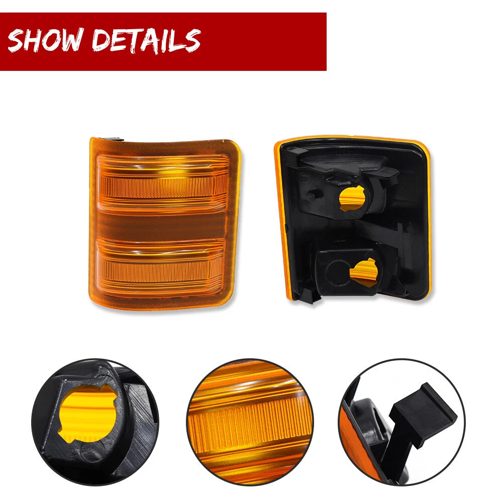 Set of 2 Side Mirror Marker Amber Turn Signal Lights for Ford F250 F350 F450