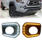 LED DRL Turn Signal Lamp Fog Light Bezel for 16-23 Toyota Tacoma (2016-2023)