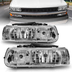 Chrome Clear Lens Crystal Headlight Set for 2000-2006 Chevrolet Suburban 1500