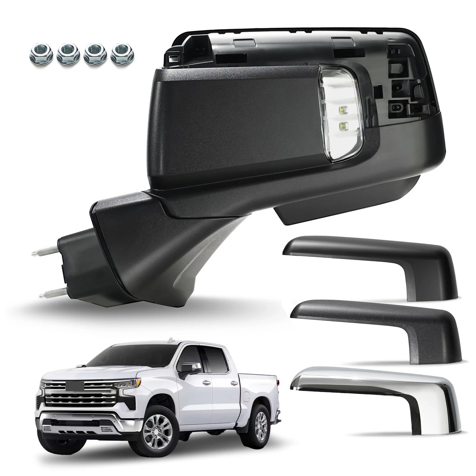 Side Mirror with Camera for Chevy Silverado 1500 (2019–2024) 16 Pin Left