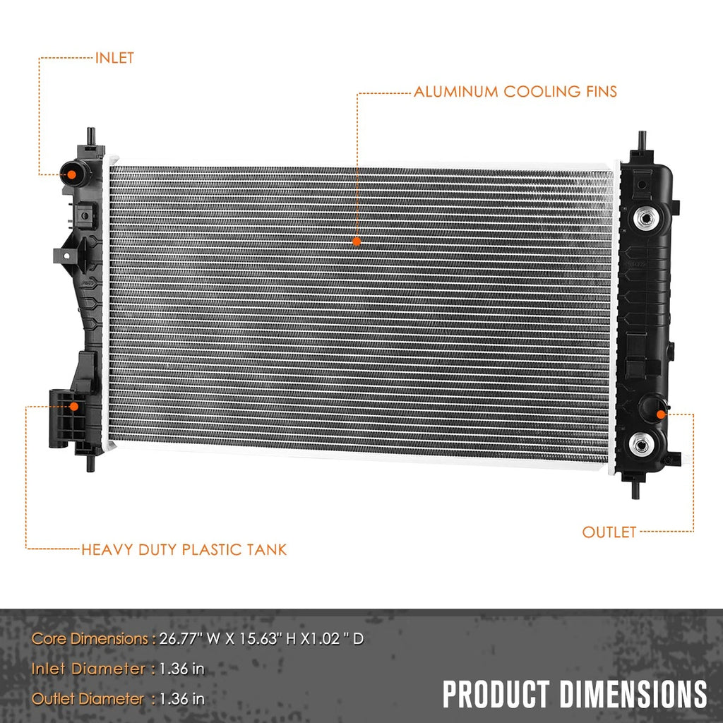 Aluminum Cooling Radiator DPI-13587 for Chevy Impala/Buick Regal (2013–2019)