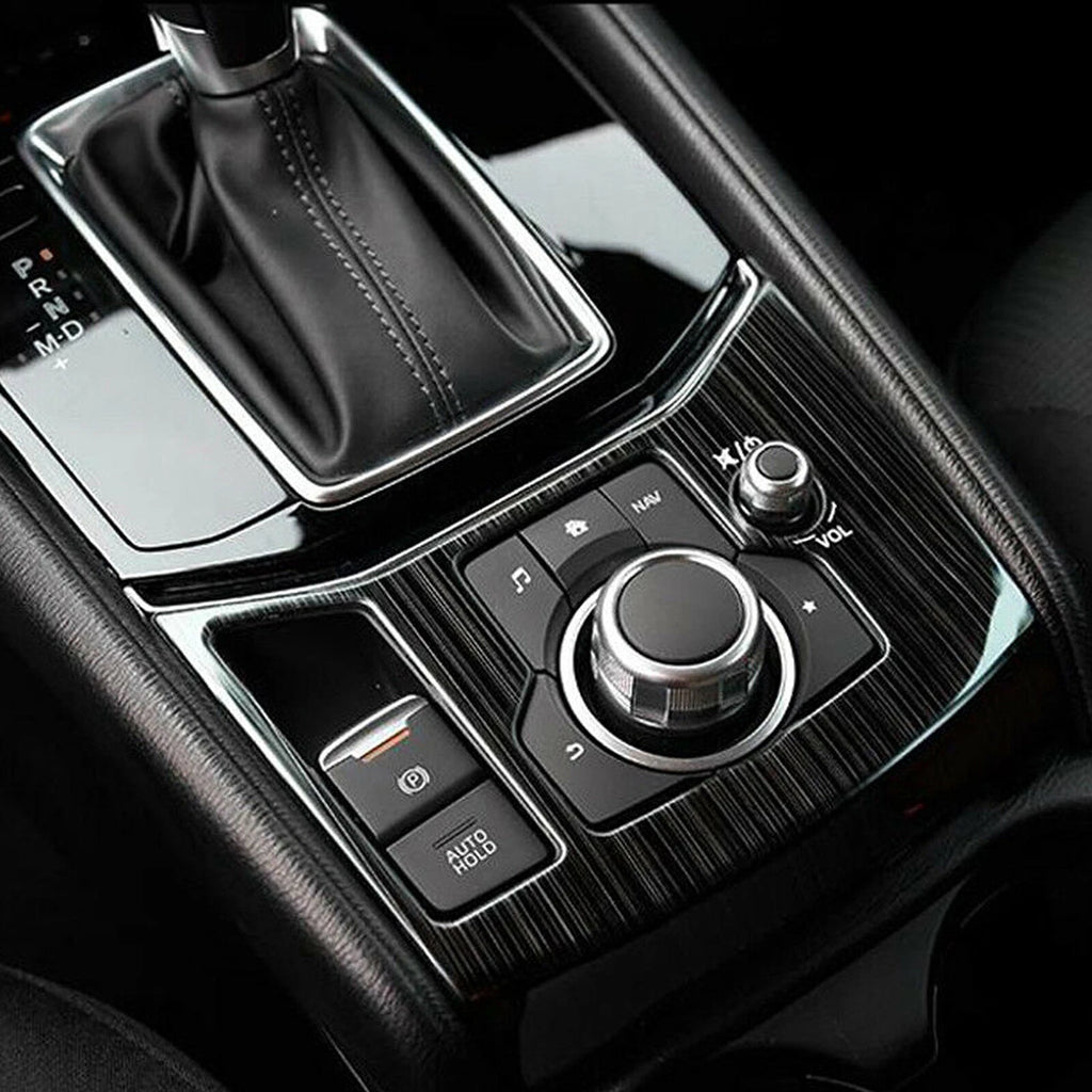 Black Stainless Titanium Inner Gear Shift Media Panel Cover for Mazda CX-5 (2017-2025)