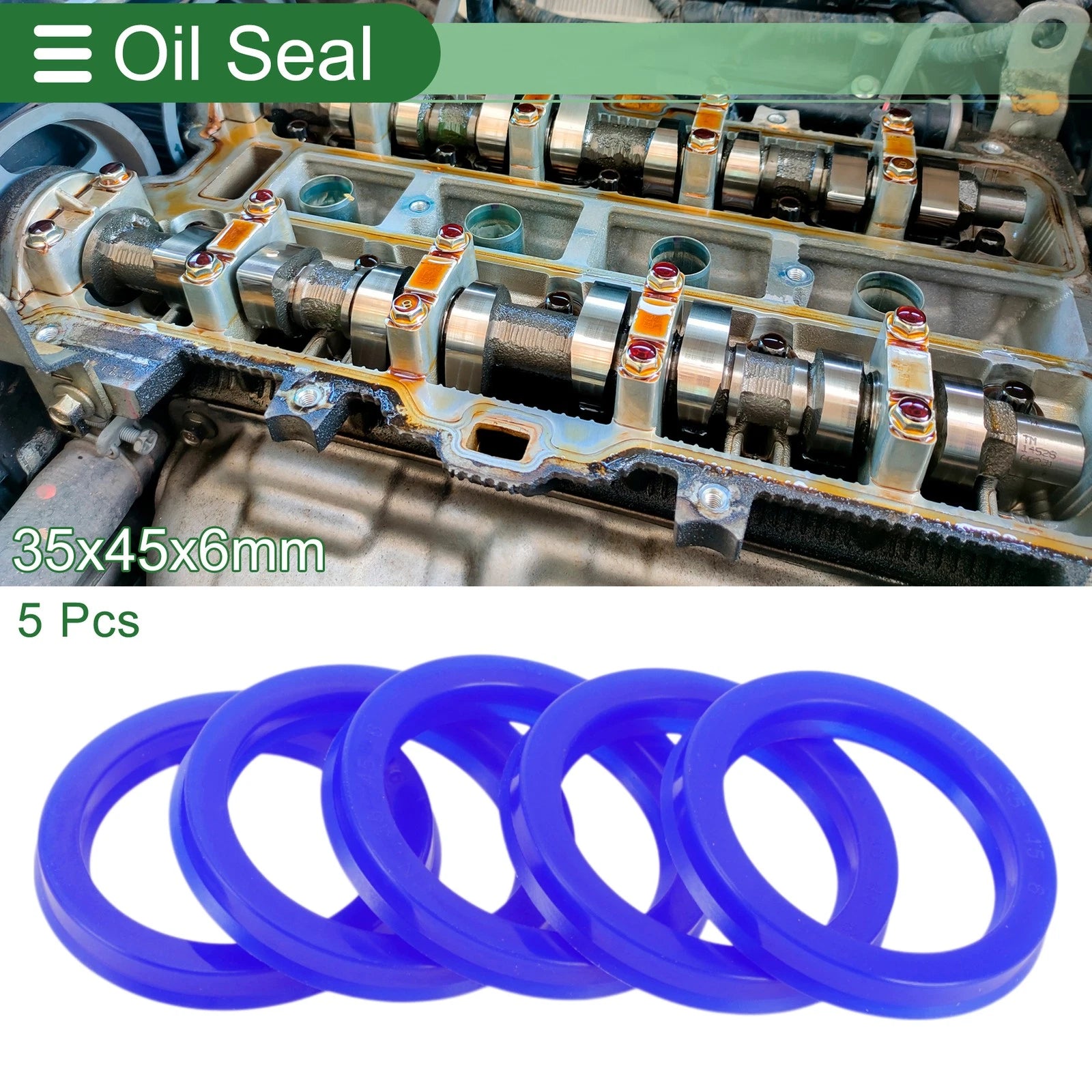 Set of 5 Oil Seal Rotary Shaft Seal 35x45x6mm TPU High Pressure