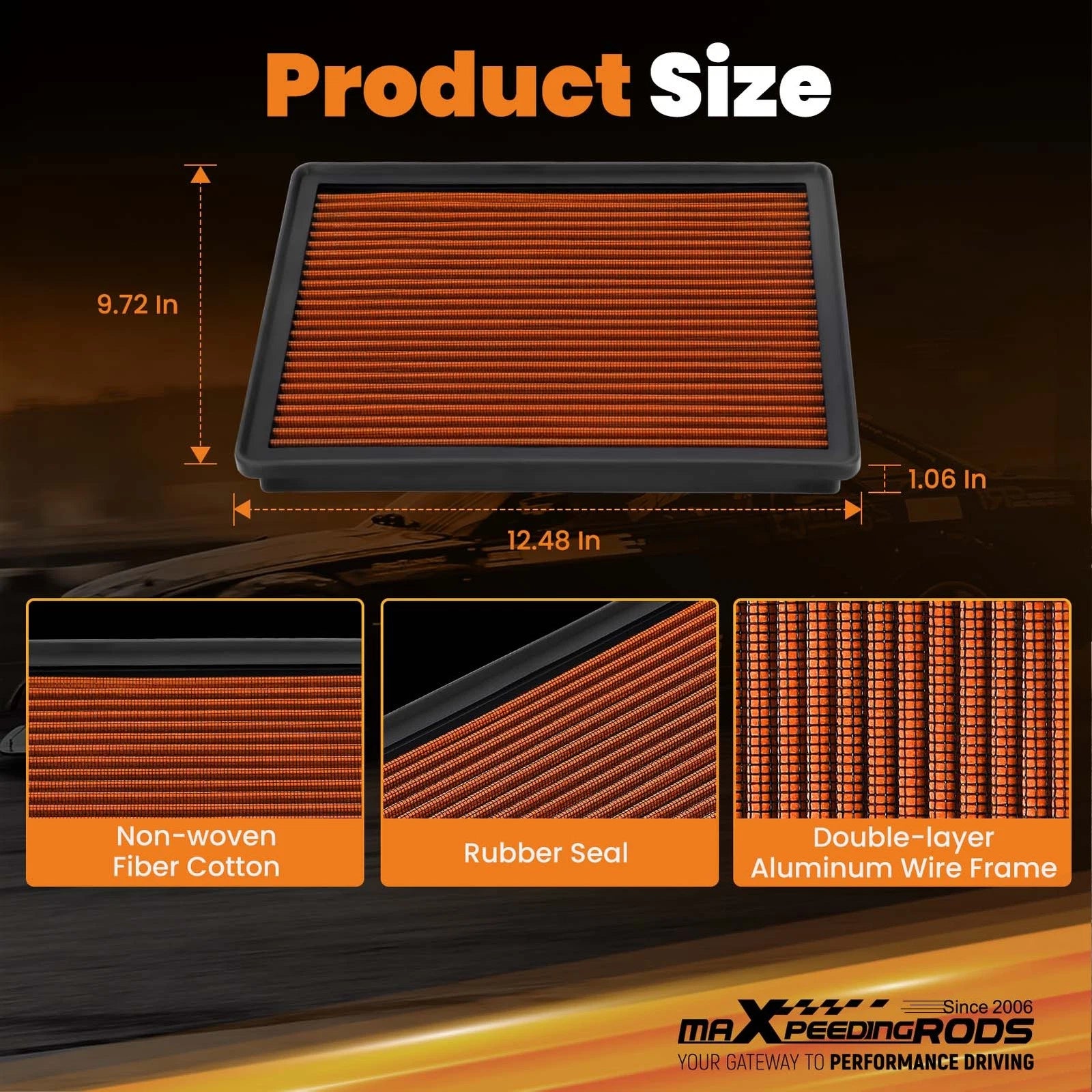 Drop In Engine Air Filter for Silverado Sierra 1500 5.3L (1999–2018) 19166109