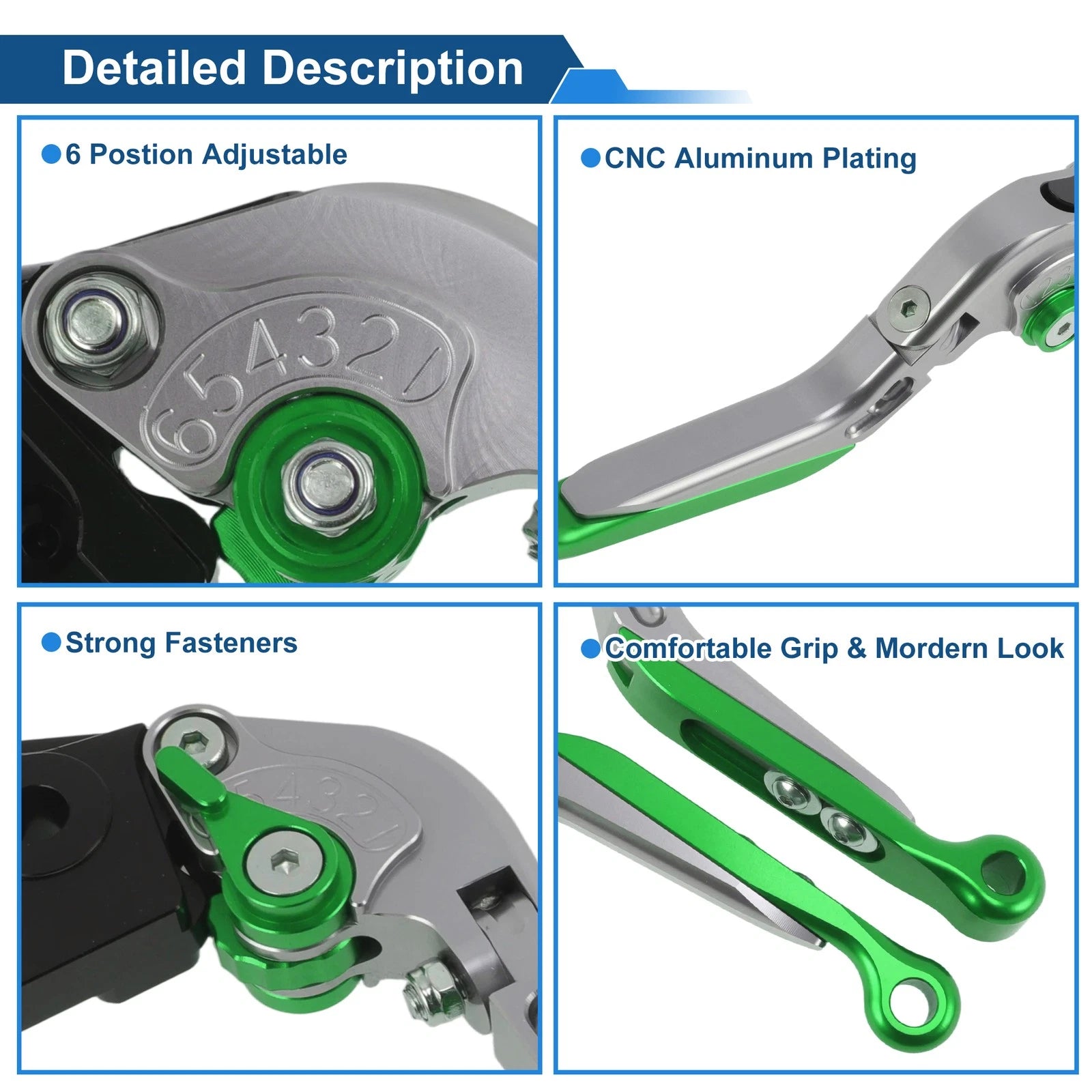 Short Long Brake Clutch Levers for Honda Rebel CMX 500 300 (2017–2021) Titanium Green