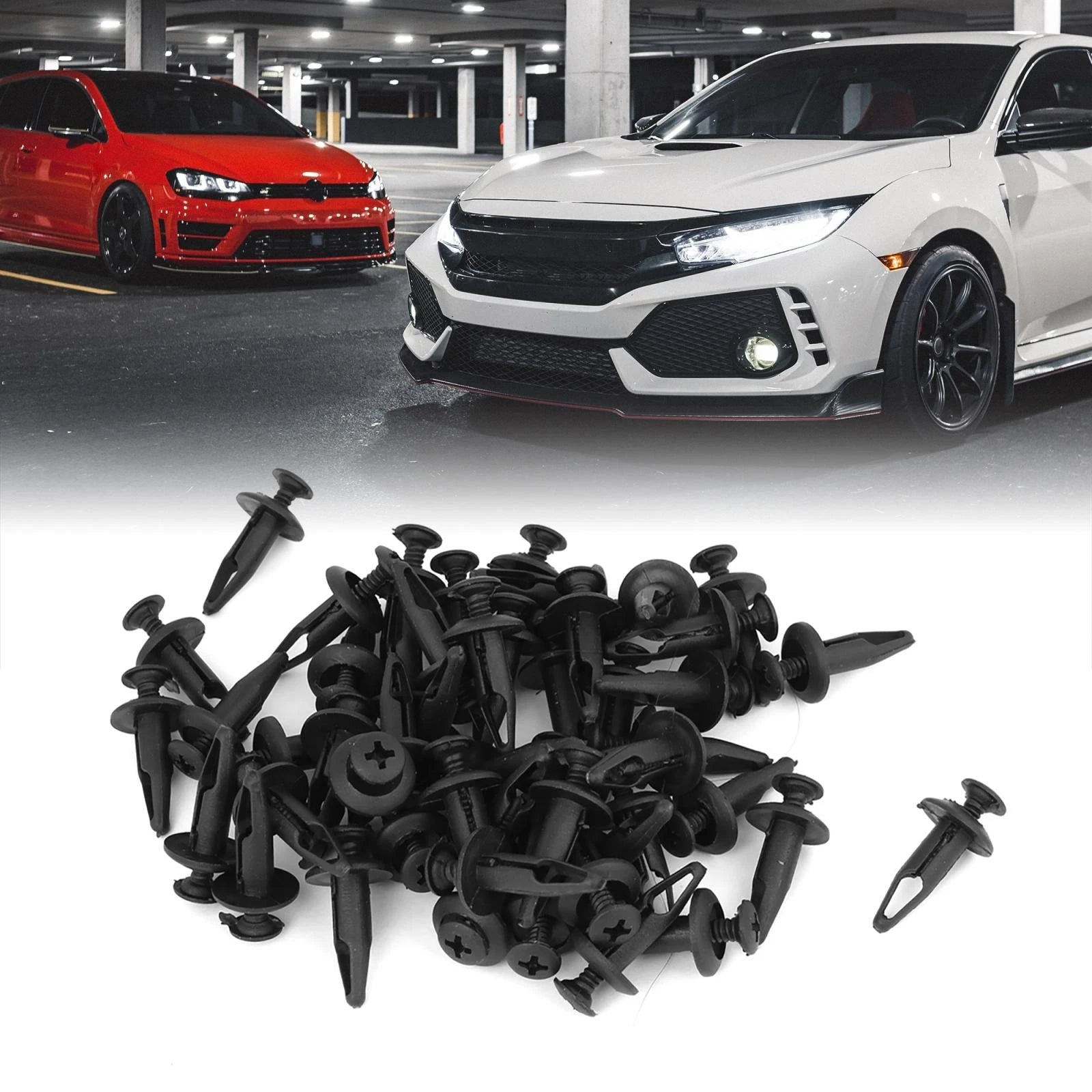 50 Pcs Push-in Rivet Retainer Fastener Clips for Ford (Various Models)