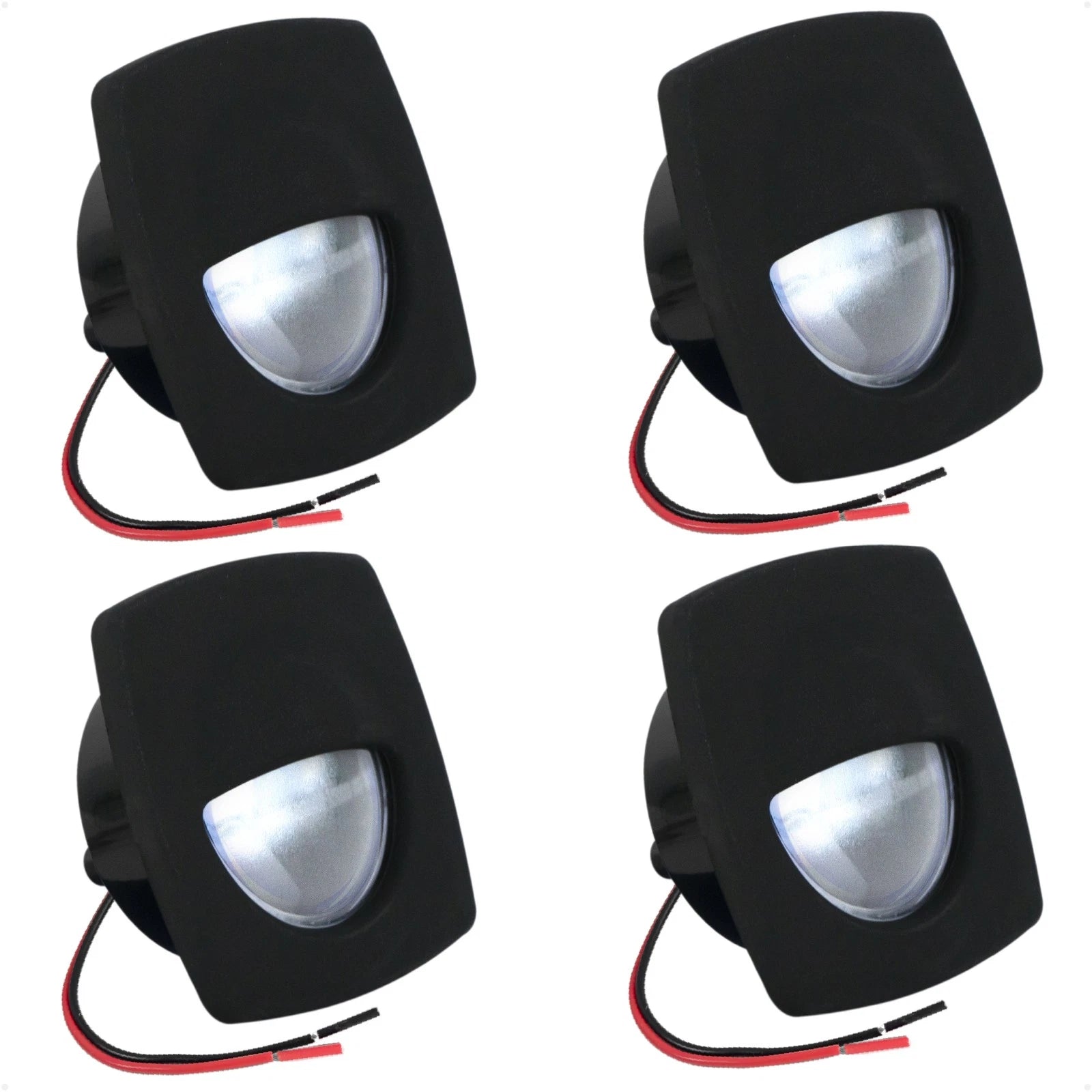 2X 2-1/4-Inch Square Companion Light for - Cool White LED, Black Housing