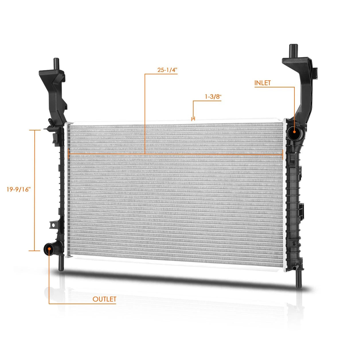 Aluminum OE Style Radiator for Ford Mustang 2.3L Turbo (2015–2019) DPI-13707