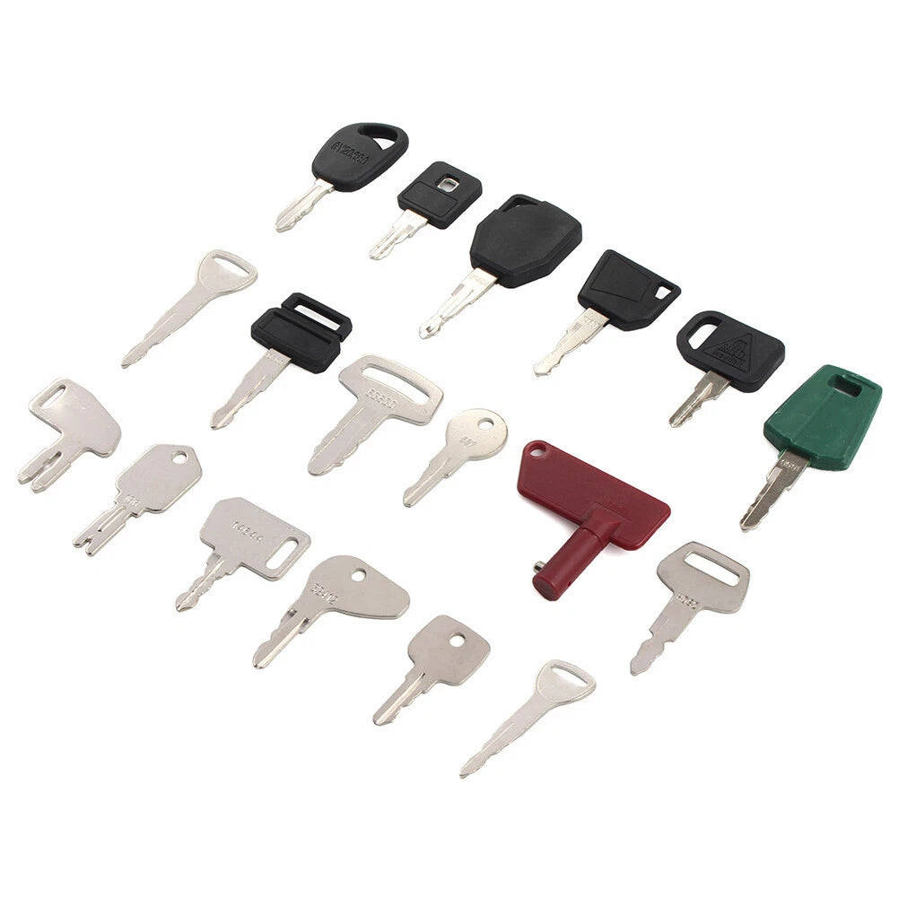 18 Ignition Keys for John Deere, Volvo, Kubota (Heavy Equipment)