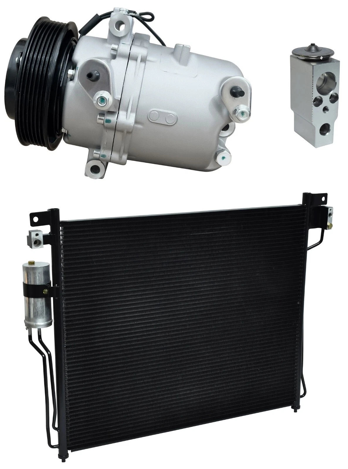 AC Compressor Kit W Condenser for Nissan Frontier 2.5L (2009–2014)