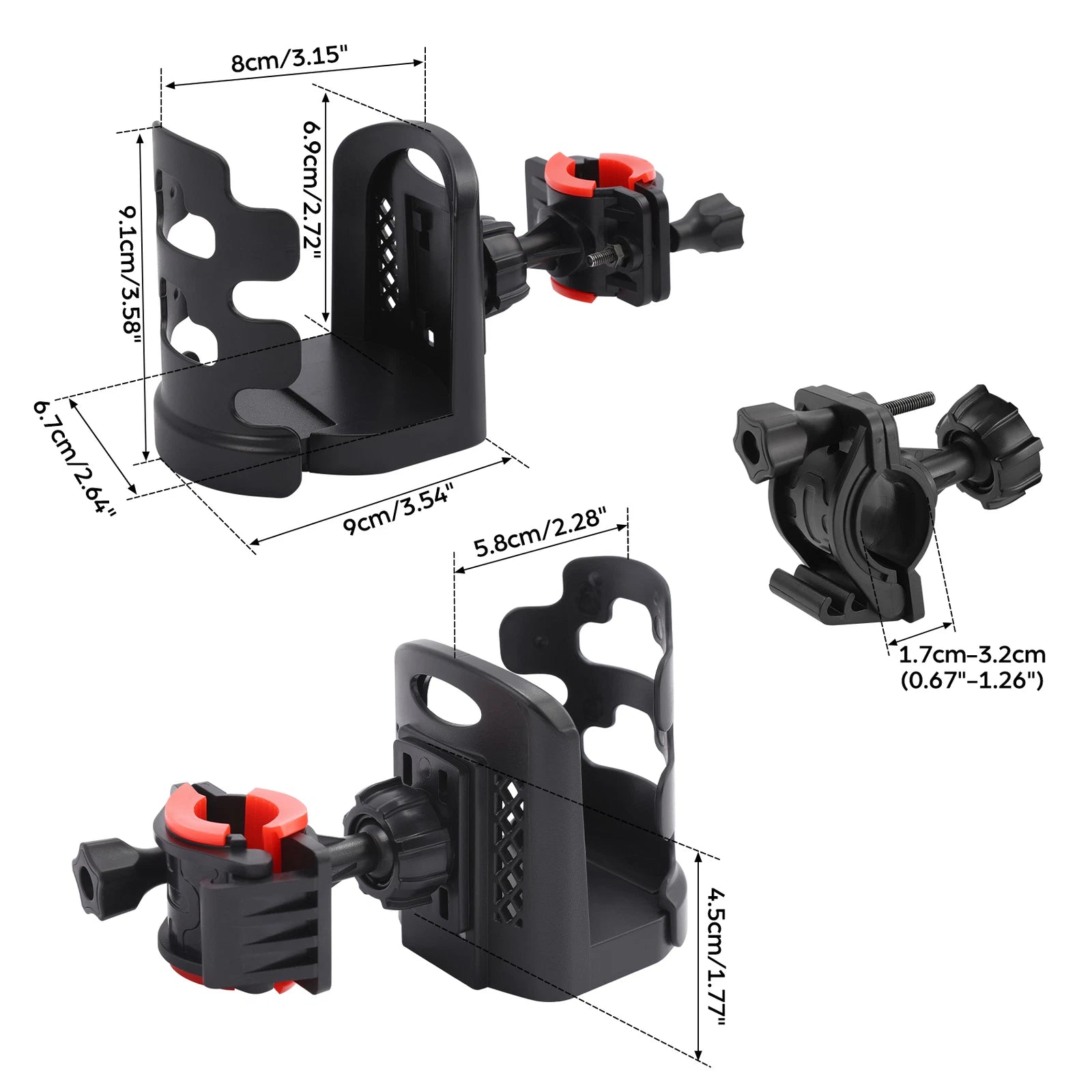 Adjustable Handlebar Drink Cup Holder for Motorcycle Bicycle (Universal)