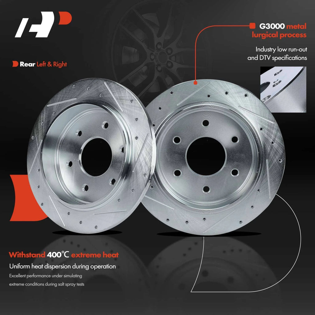 Rear Drilled Brake Rotors for Nissan Titan Armada INFINITI QX56 (2004–2015)