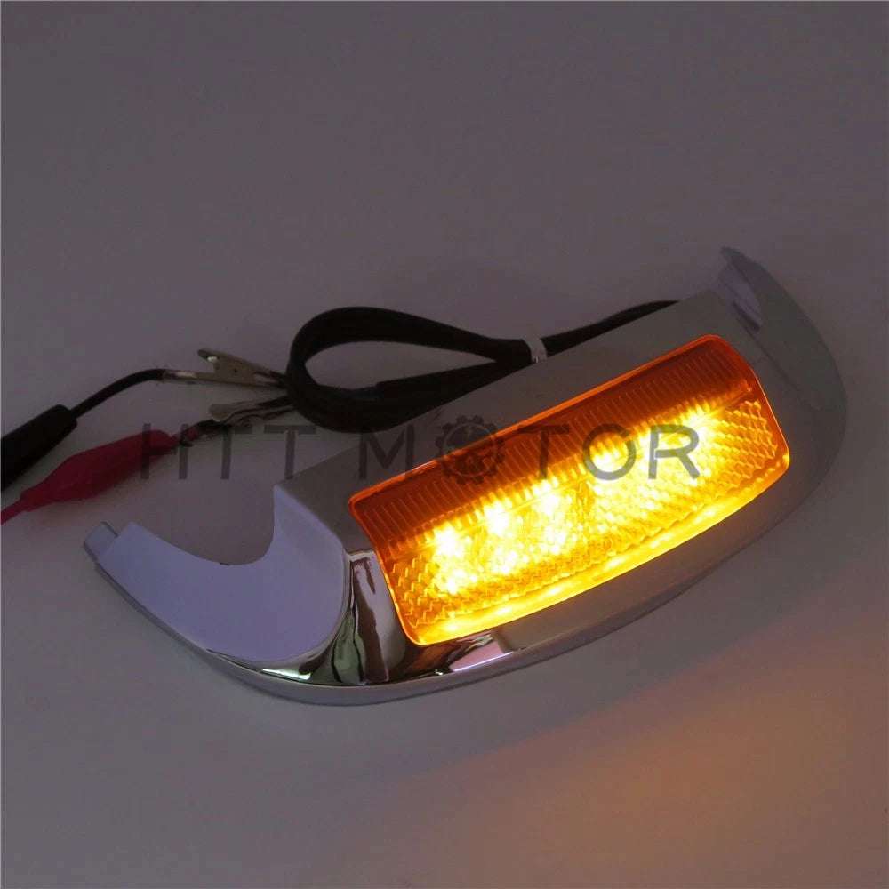 Front LED Fender Tip Light Orange Lens for Harley Street Glide FLHX (2014–2017)