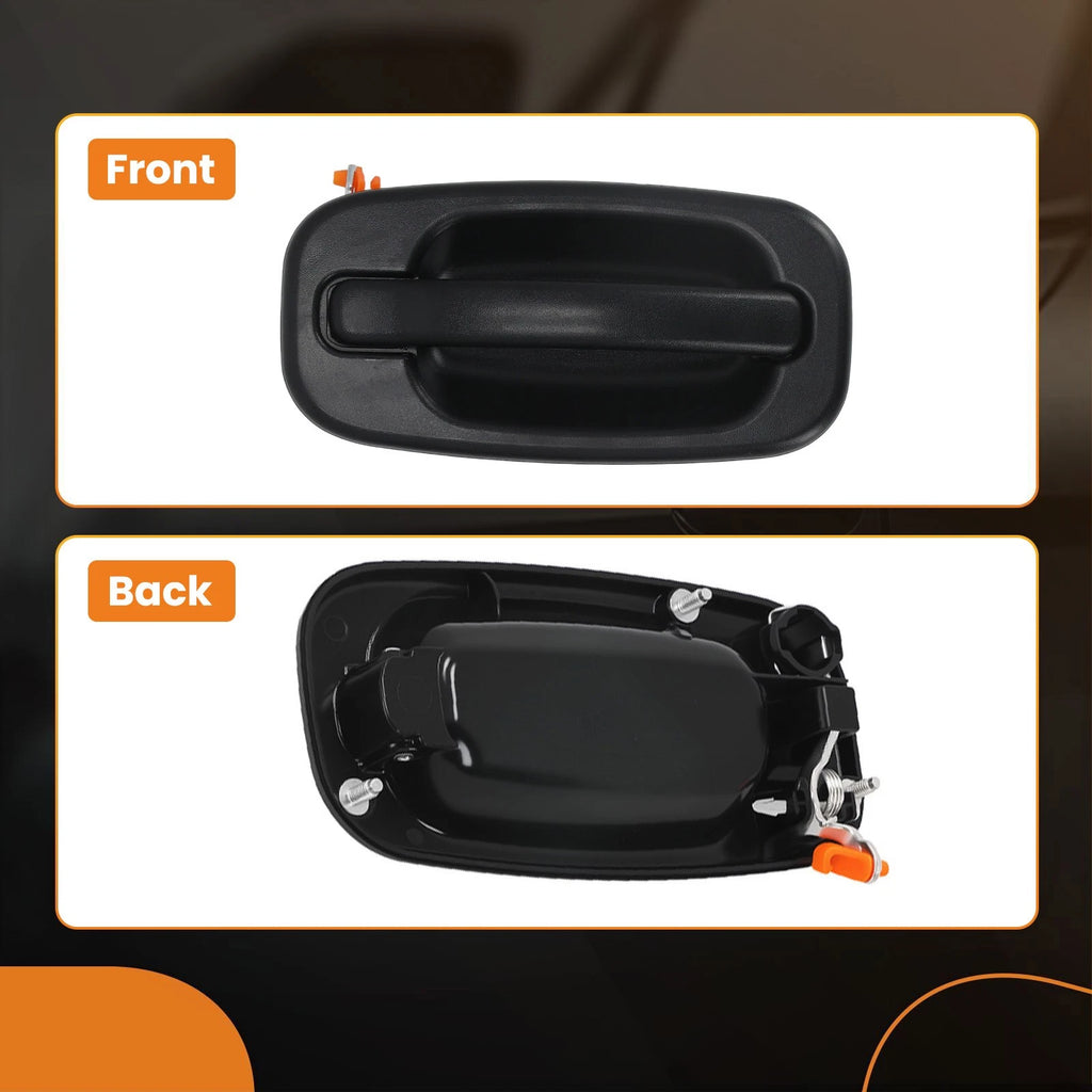 Set of 2 Exterior Door Handles for GMC Sierra (1999–2006) Front Left + Right Black