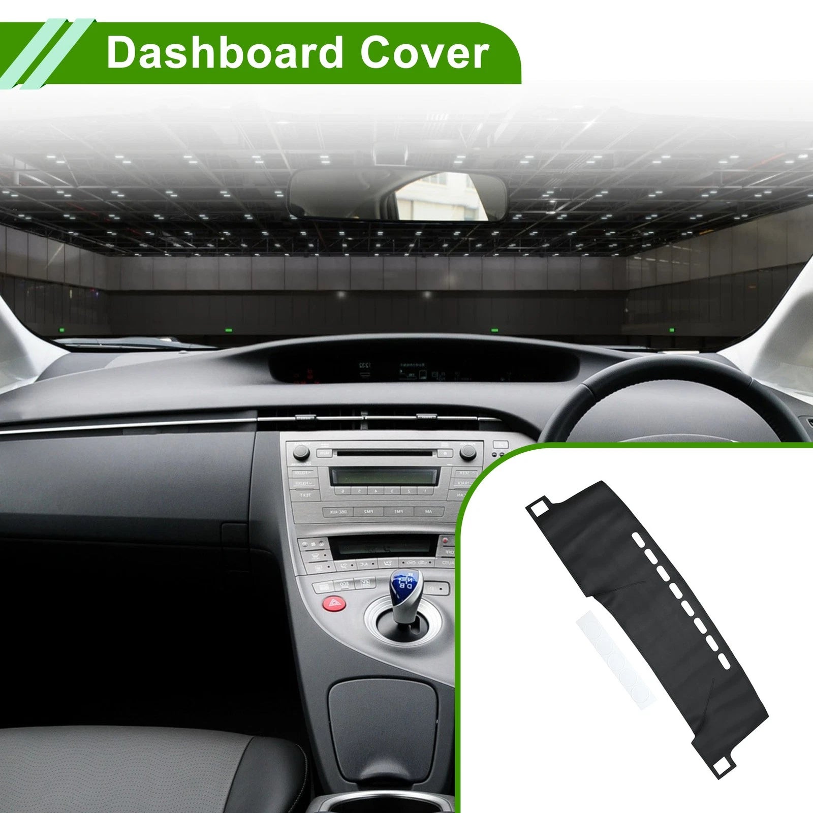 Dashboard Cover for Toyota Prius C (2012–2019) Dash Mat Carpet Black