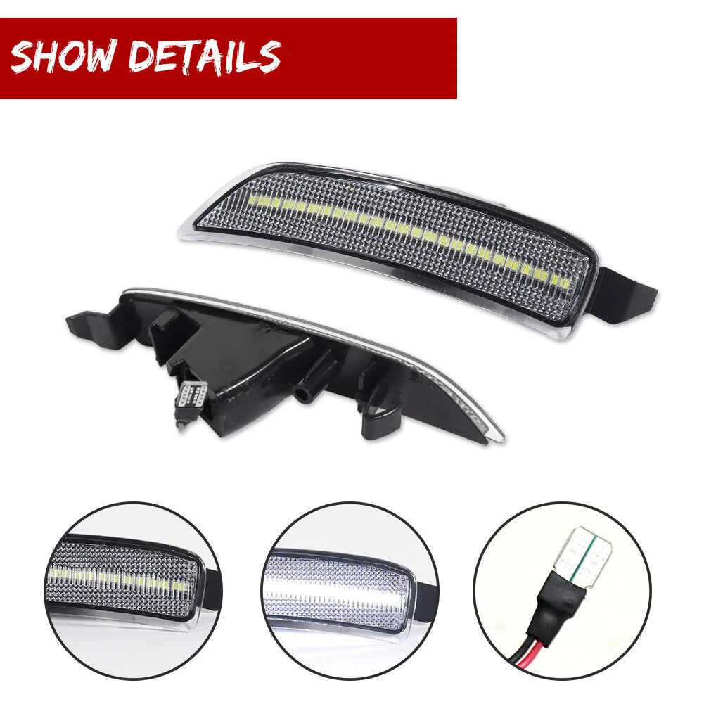 2X Clear White LED Front Side Marker Lights for Mazda MX-5 Miata