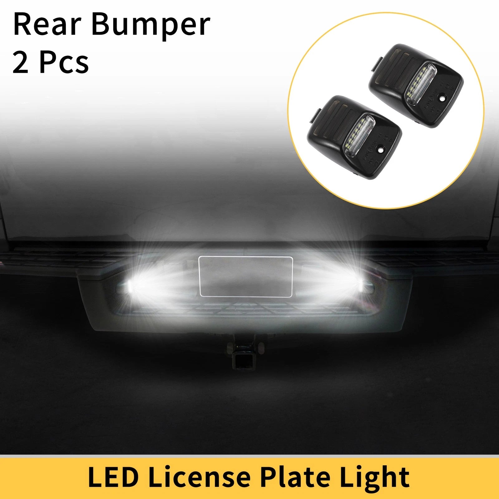 2X License Plate Light Tag Lamp for Toyota Tundra (2000–2013) White Red