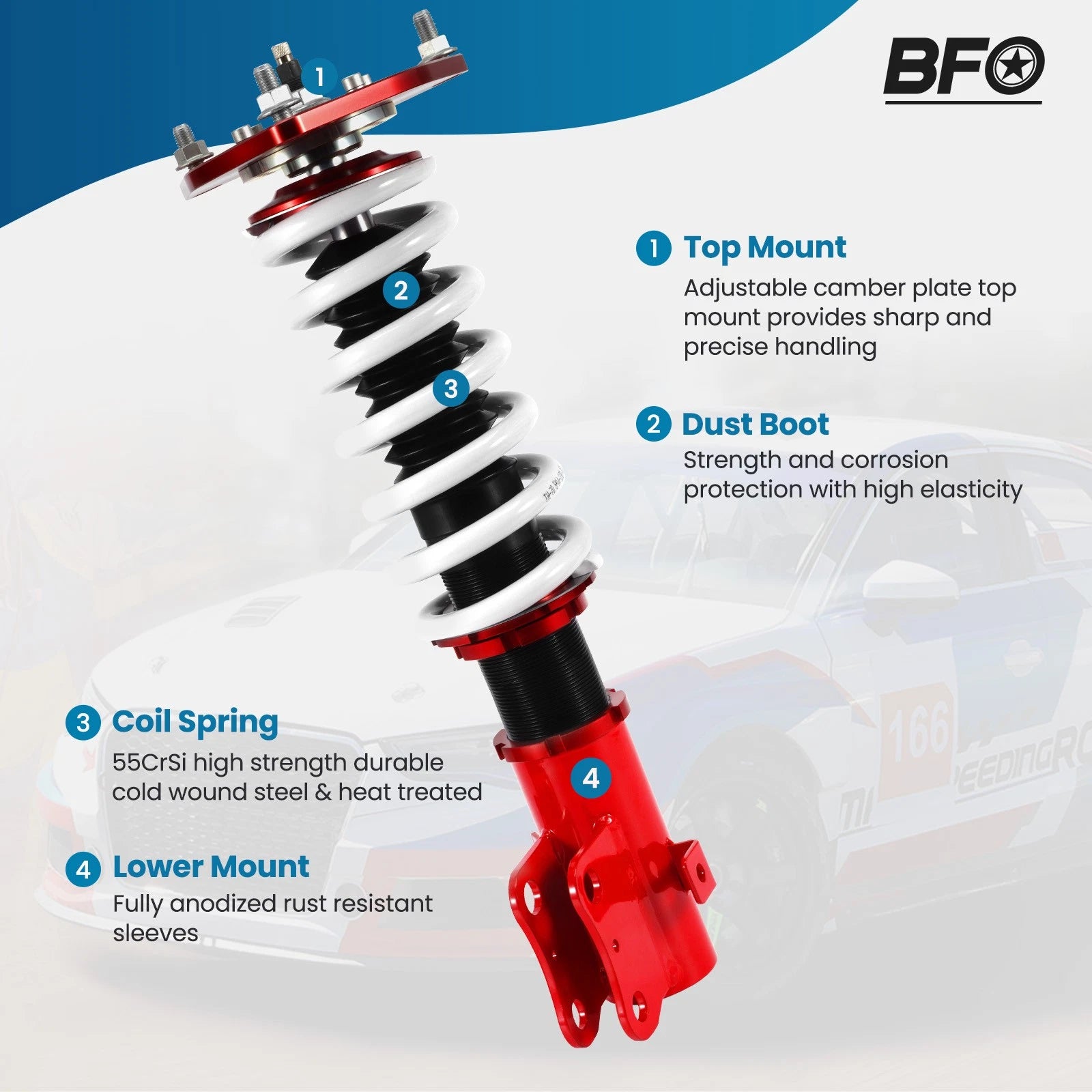 Coilover Shocks and Springs Kit for Subaru Forester (2009-2013)