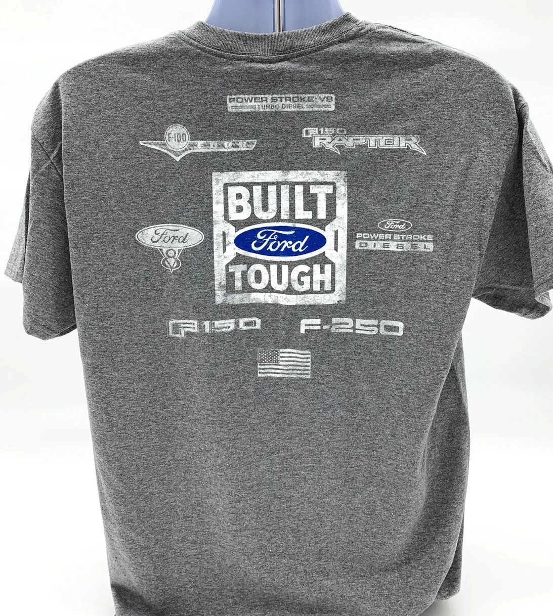 Gray T Shirt Ford Trucks Logo for Ford F250 Powerstroke (2003–2022)