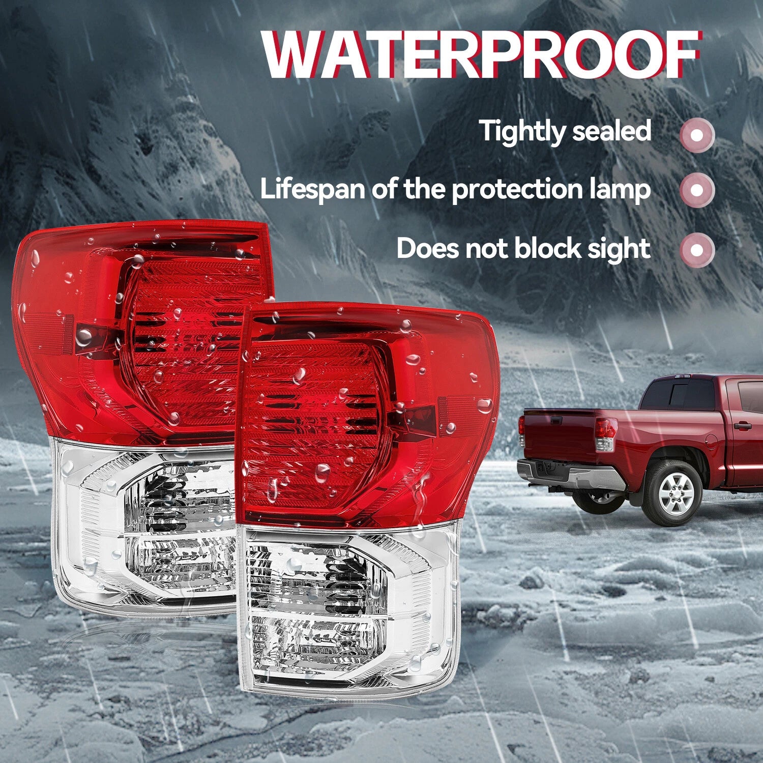Tail Lights for Toyota Tundra (2007-2013) with Bulbs, Left & Right
