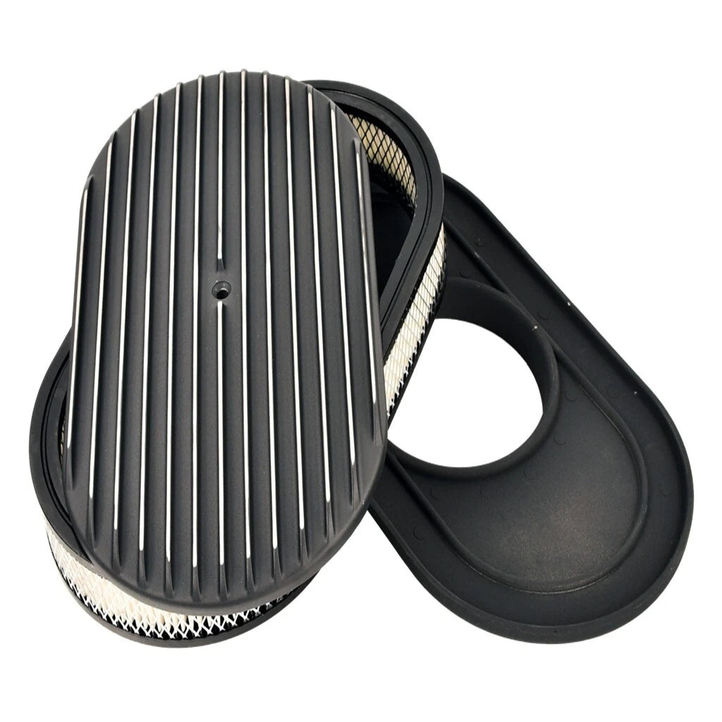 15" Oval Polished Aluminum Air Cleaner for Chevy Ford Mopar