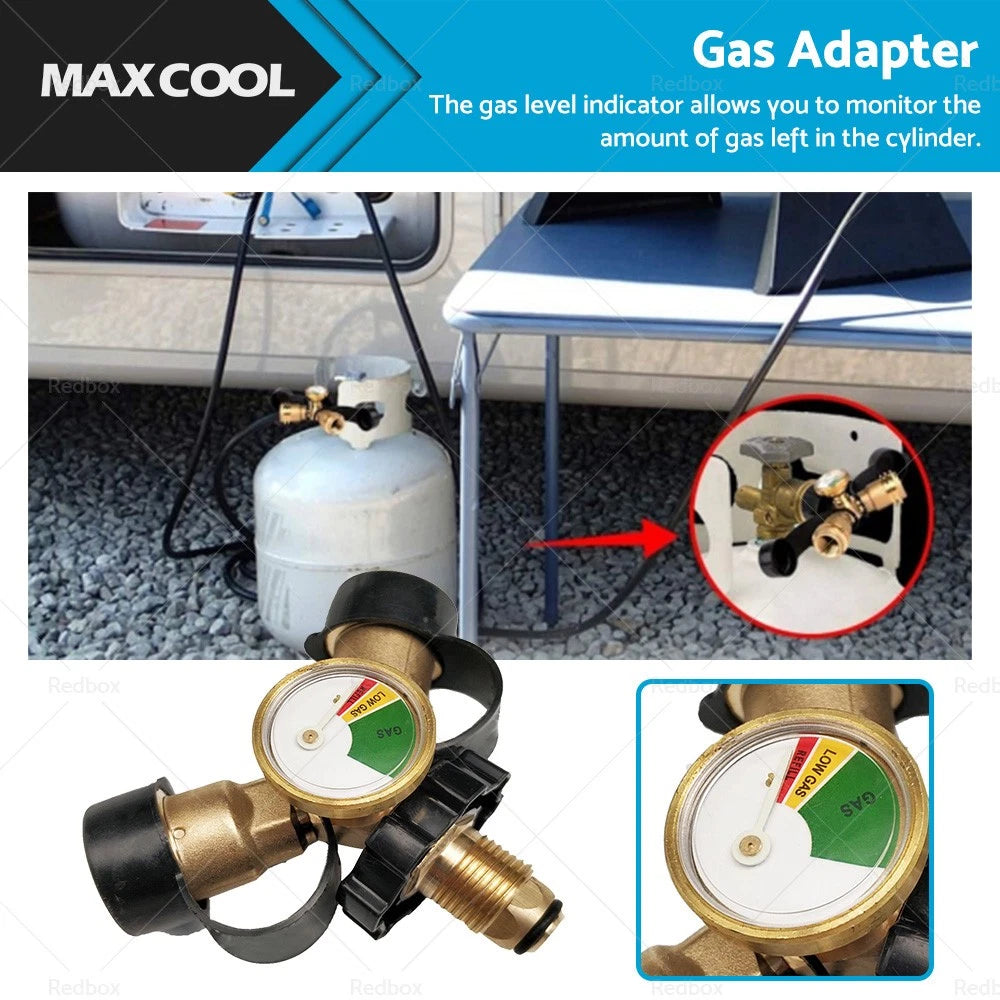 LPG POL Dual Outlet Adapter Y Configuration for Gas Level Gauge