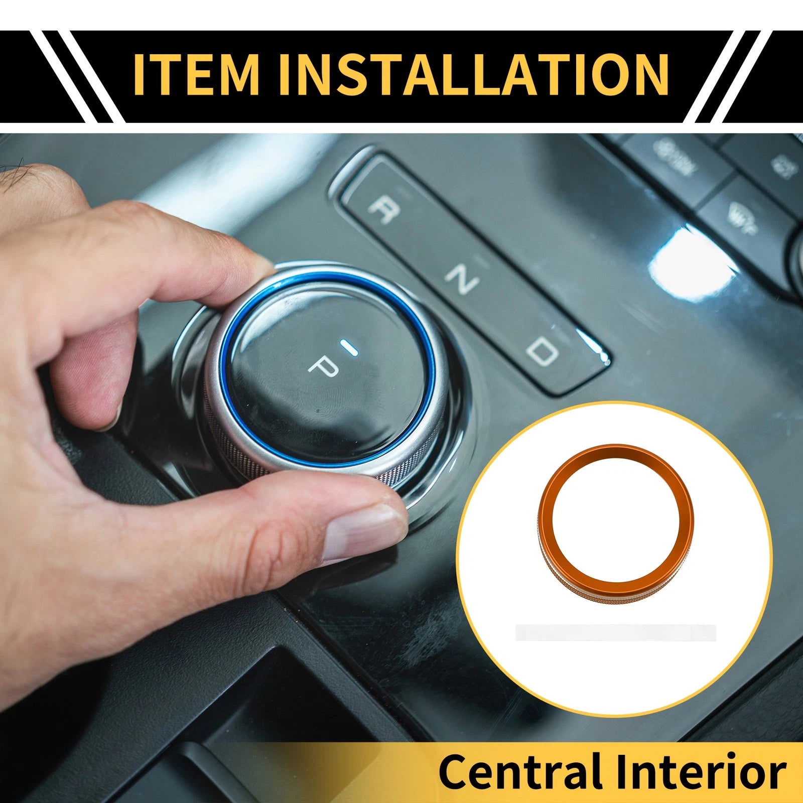 Gear Shift Control Switch Knob Cover Ring for Ford Maverick (2022) Orange