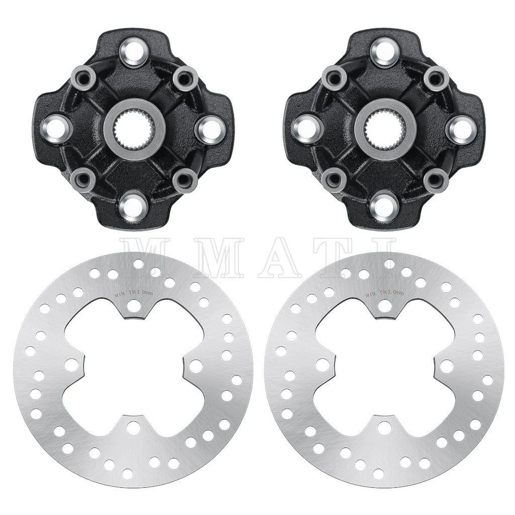2x Front Wheel Hubs & Brake Rotors for Honda TRX500 Foreman/Rubicon (2014–2019)