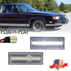 2X Clear Lens White LED Side Marker Lights for Oldsmobile Cutlass (1981–1988)