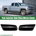 1 Pair Rearview Mirror Cover for Chevrolet Silverado 1500 (2014–2019) Gloss Black