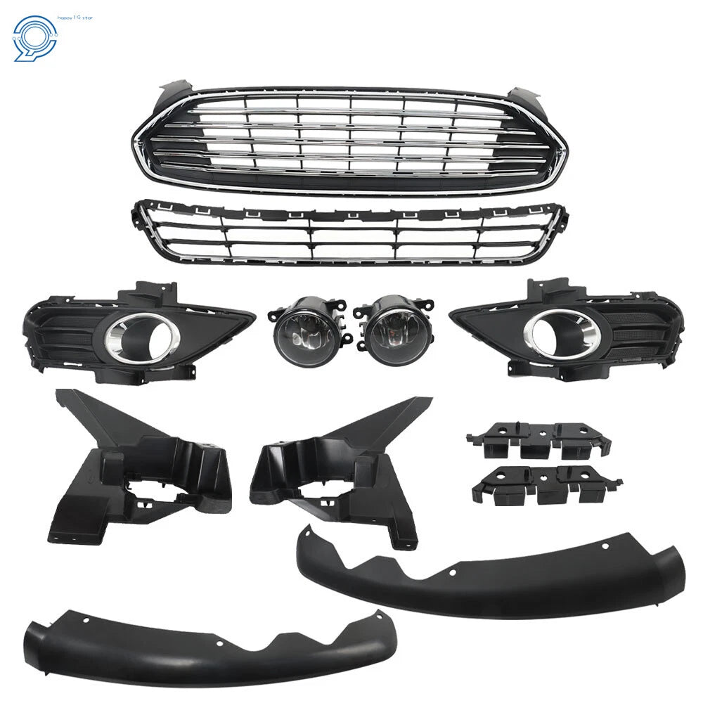 Front Bumper Grill with Fog Light Covers for Ford Fusion (2013–2016)