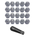 Lug Nut Covers 20Pcs White Rhinestone for Cars