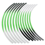 21" 19" Rim Stickers Wheel Stripes Decals Green for Kawasaki KX 250F (2004-2021)