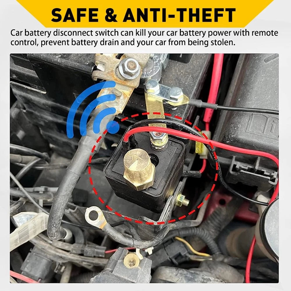 Car Battery Disconnect Switch for Universal Applications (Remote Control)