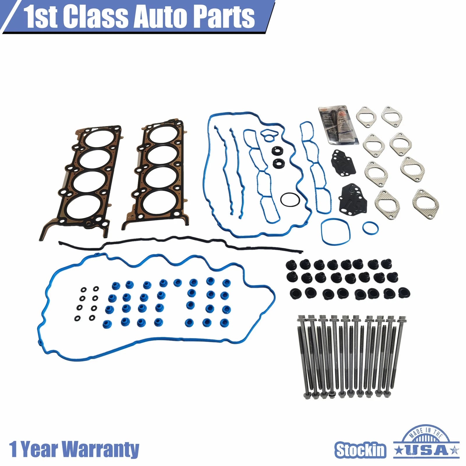 Set of 16 Cylinder Head Gasket Bolts for Ford Mustang 4.6L V8 (2009–2010)