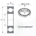 Deep Groove Ball Bearing 85x130x14mm for Scooter Skateboard (1 Pc)