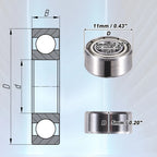 20pcs 685ZZ Deep Groove Ball Bearings for Various Models (5x11x5mm)