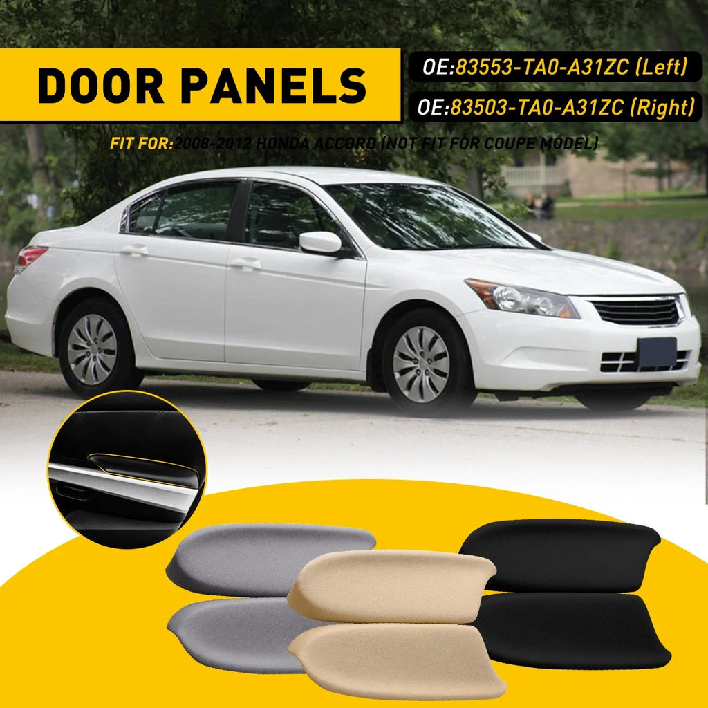 Leather Door Armrest Cover for Honda Accord Sedan (2008–2012) Beige Tan PY