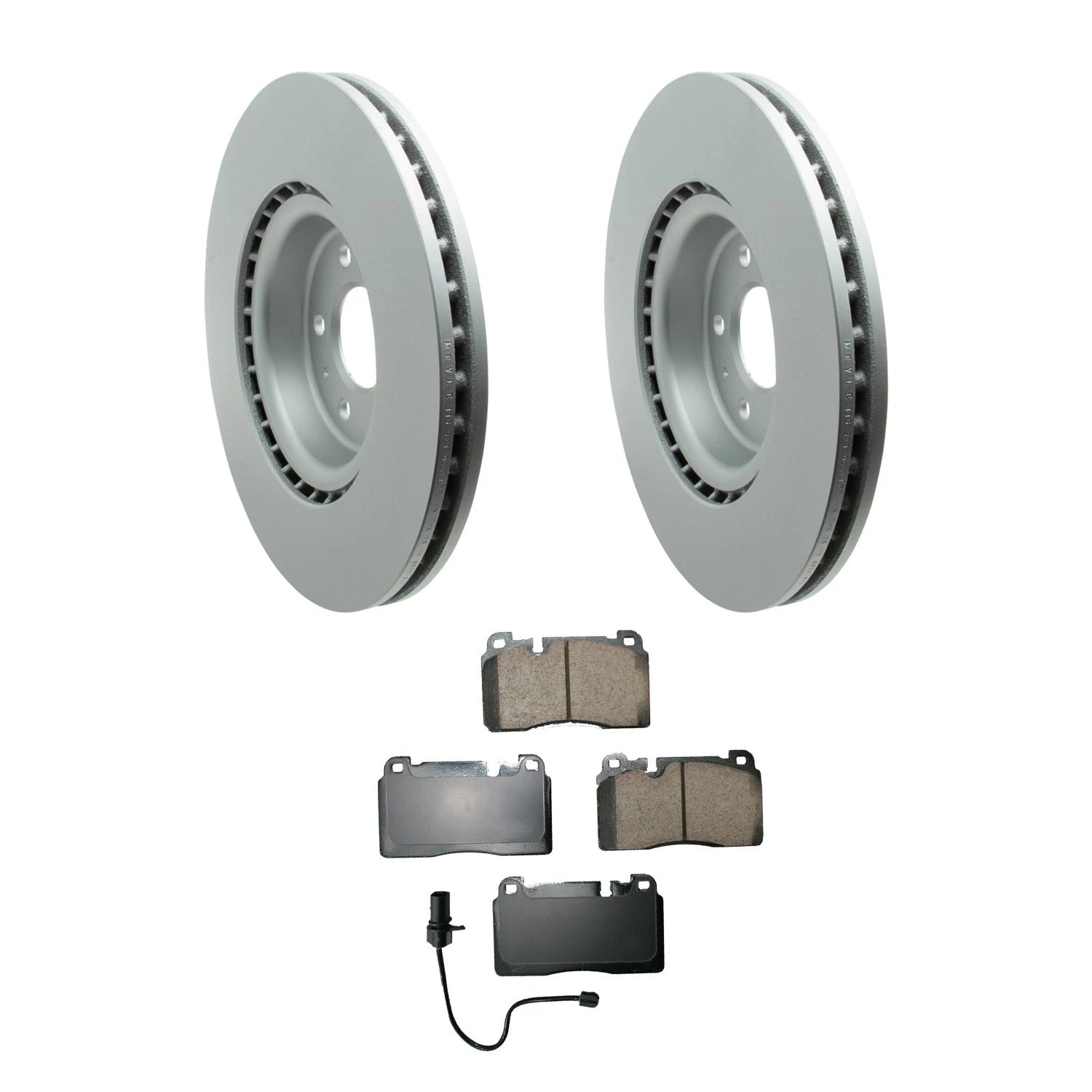 Set of 4 Hella Front Rotors & Akebono EURO Ceramic Brake Pads for Audi Q5 (2014–2016)