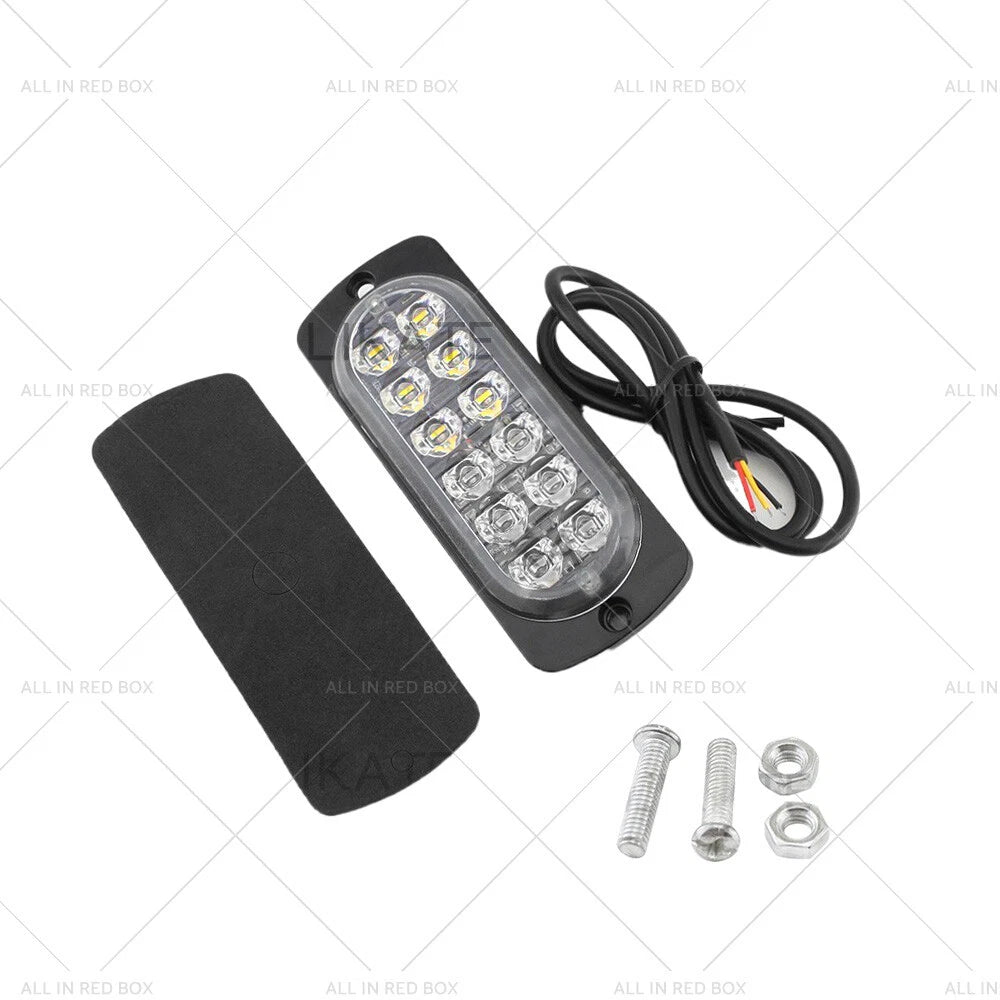 10X Amber White LED Strobe Light for Car Truck SUV (12V 24V)