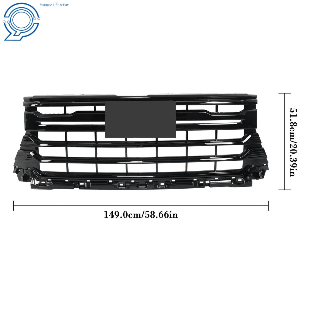 Front Bumper Grille Gloss Black for Chevy Silverado 2500HD 3500HD (2024-2025)