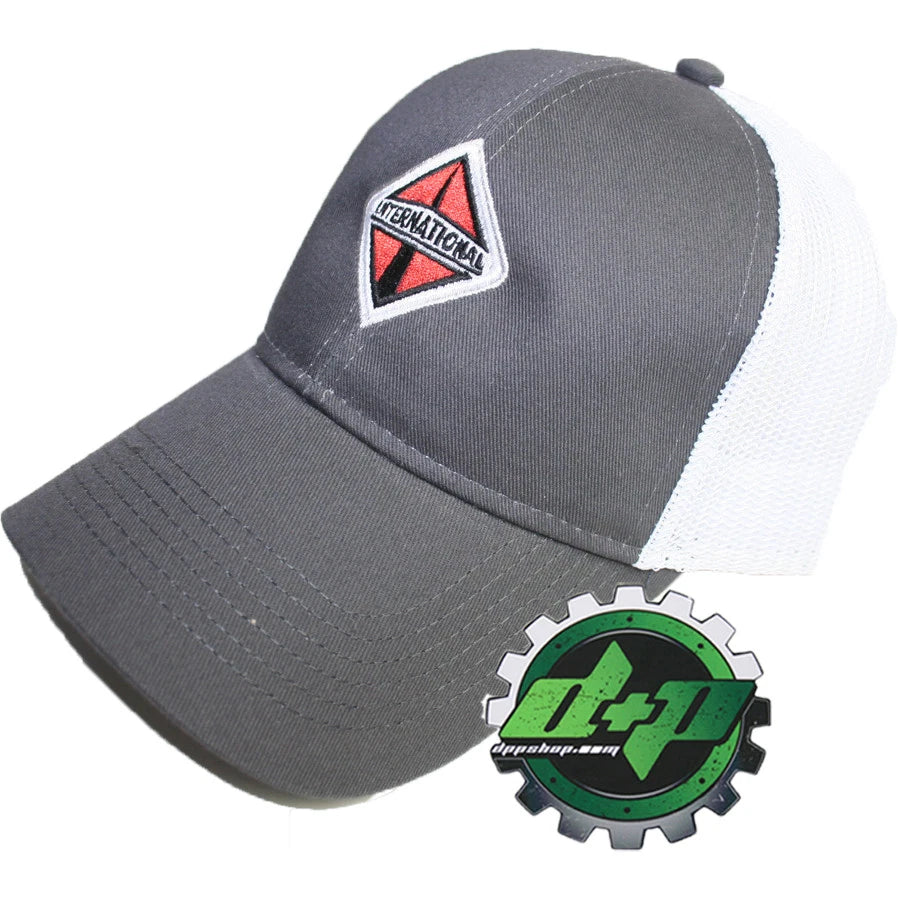 Charcoal & White Mesh Back Hat for International Trucks (Diesel)