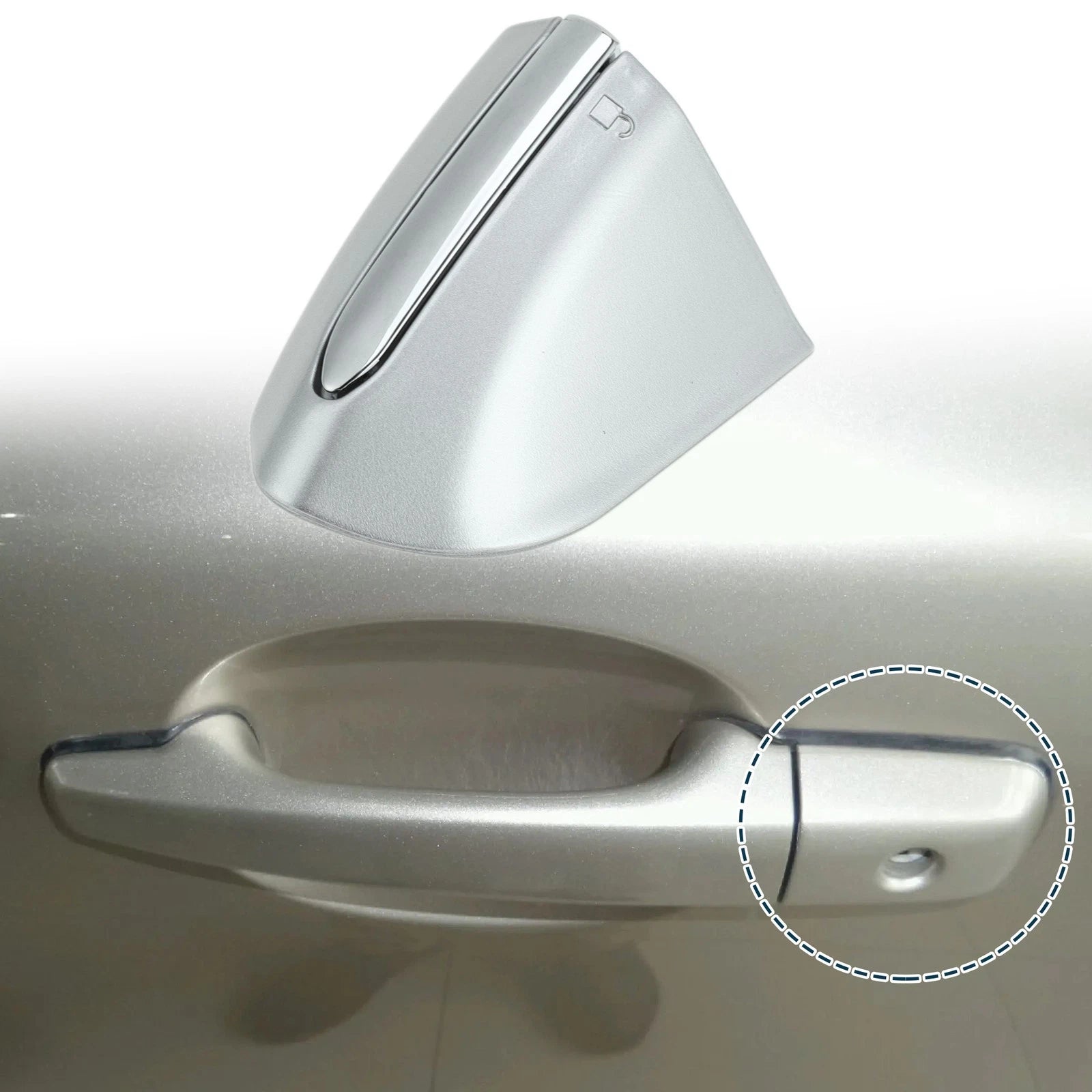 Front Left Door Handle Cover Trim for Ford Mondeo Edge Taurus (2013–2020) Silver Tone
