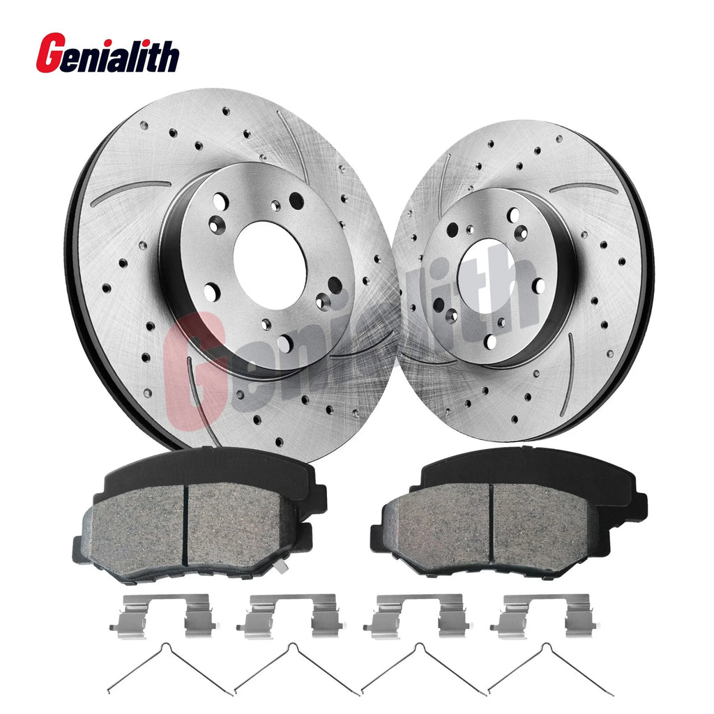 Front Disc Rotors + Ceramic Brake Pads Kit for Honda Accord (2003–2012)